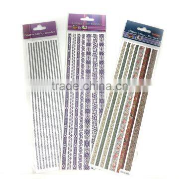 Retro Glitter Sticky Border, Retro Fashion Sticky Border, Rustic Style Glitter Border Sticker photo-6