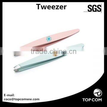 Precision stainless steel Slanted Tweezers for Ingrown Hair and Brow Plucking