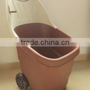 plastic colorful garden cart with two wheels