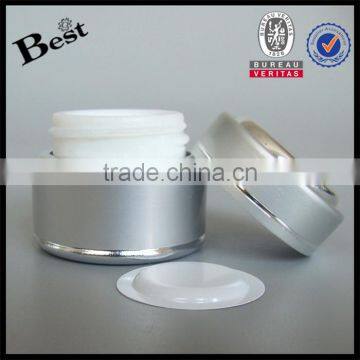 10/15/30/50g Silver Aluminum Cream Jar Face Cream Aluminum Cream Jar With White Glass Inner Jar photo-2