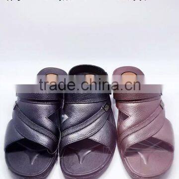 leather flat sandal for men with fashion design