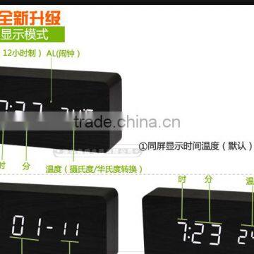 Creative LED Wood Clock;led Digital Clock;wood Carving Clock photo-3
