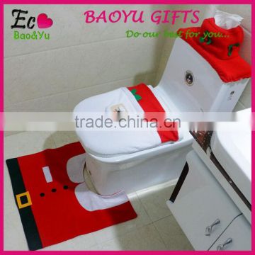 New Best Christmas Santa toilet cover set Lavatory Christmas decoration