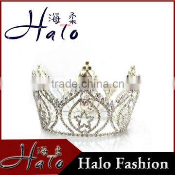 Fashion Rhinestone Metal Pageant Jewelry Beautiful Hair Crown Wholesale photo-2