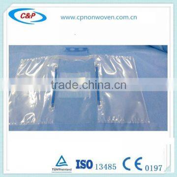 Eye drape is made of SMS 50grms,with treatment or without fluid pouch