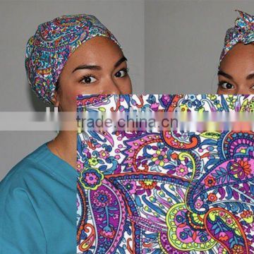 Scrubs Super Tie Cap ~ White Paisley