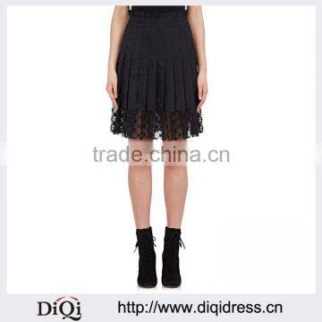 Customized Lady's Apparel Latest Women Clothing Pleated Satin Skirt(DQM028S)