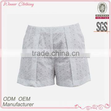 Girls Fashion china direct factory White Crochet Shorts