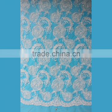 Wholesale african embroidery with ribbon lace fabric for bridal dress