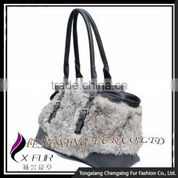 CX-H-25 Wholesalers China Handbags Ladies Leather Bags Rabbit Fur Ladies Tote Bag photo-4