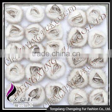 CX-A-25 Wholesale Custom China Supplier Mink Fur Flower Brooch Pins For Coat photo-5