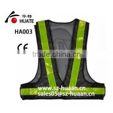 HA-003 Black Basic Safety Vest With Reflective Tape