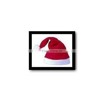 promotional red color adults christmas hat with white ball