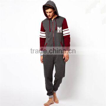 PA0026A custom adult onesie 100 cotton jumpsuits with hood