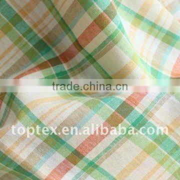 100% linen yarn dyed clothing fabric for shirt