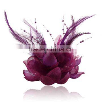 Small Beaded Feather Fabric Corsage Brooch Dance Hair Accessories the Bride Jewelry Accessories Pin photo-4