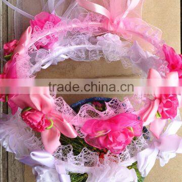 Charming Baby Girl Flower Headband Adjustable Floral head wreath for wedding party holiday