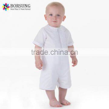 Cotton Frocks Designs Custom Baby Bodysuits Peter Pan Neck Plain White Baby Clothes Romper photo-1