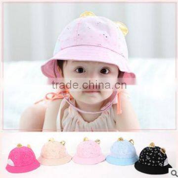 F10019H Hot Selling Cartoon Bear Pattern Summer Hats Korea Style Baby Caps