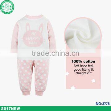 Lovely cute pattern 2 pieces children clothing set for girl wholesale kids clothes