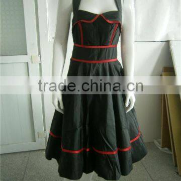 Apparel Walson Wholesale New Design Cotton Polka Dot Bandage Halter 1950s Vintage Dress 4599-3 photo-3