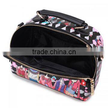 School Girls Go Shopping PU Leather Polyester Character Pattern 82721 Shoulder Bag photo-5