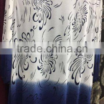 Top Sale Sapphire Blue Plus Size Printed Designs Latest Fashion Blouse for Lady photo-2