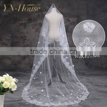 Wholesale New Design 2 Layers Bead Edged Wedding Accessories Bridal Veil photo-5