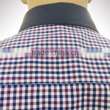 Leather Pocket on Left Check Checked Men's Casual Shirt in Latest Design photo-3