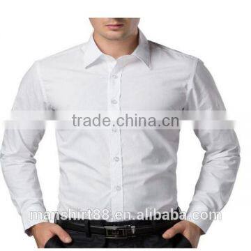 2016 new wholesale plain color slim fit long sleeve custom men's formal dress shirt