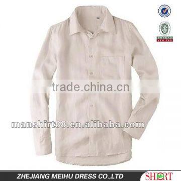 Exclusive Style Natural Fiber 100%Organic White Linen Shirt for Men Peaked Collar S,M,L,XL,XXL photo-2