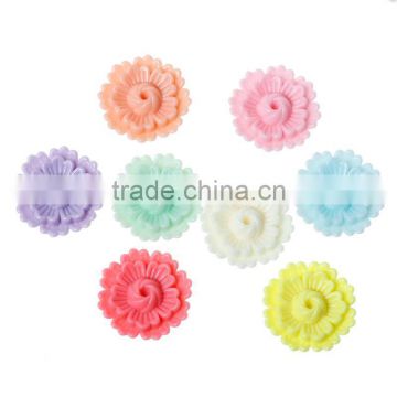 Acrylic Shank Button Scrapbooking Flower At Random Drilled 27.0mm(1 1/8") x 27.0mm(1 1/8"), 50 PCs