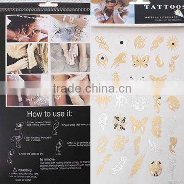 OEM Factory Skin Safe Removable Waterproof Metallic Metal Temporary Tattoo Sticker photo-3