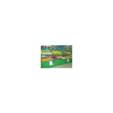 Supermarket Double layer Fruit and Vegetable Metal Rack Display Shelf