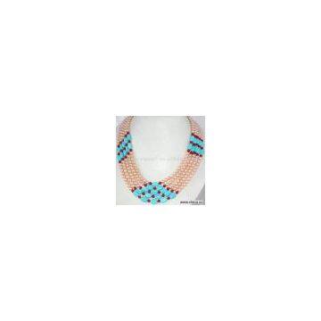 Sell Pink Freshwater Pearl Turquoise Coral Necklace