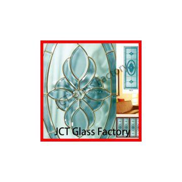 Mosaic patterns stained glass panel