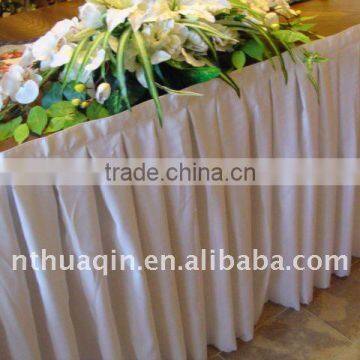 100%polyester box pleat table skirt for wedding and banquet