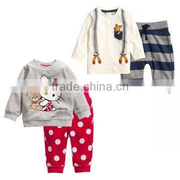 2016 spring & autumn 2pcs suit long sleeve baby clothing