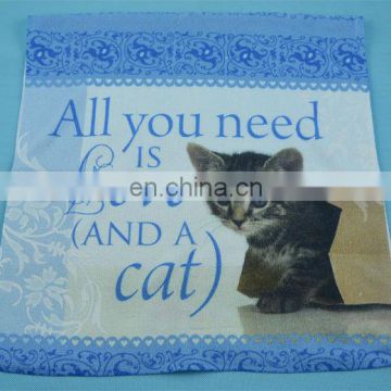 Microfiber kitchen towel with cat printing