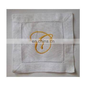 100% pure linen cheap monogrammed cocktail napkins for wedding;wholesale