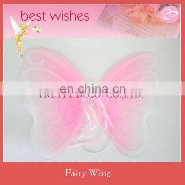 Light Pink color glitter with ribbon fairy wings for girls party decoration