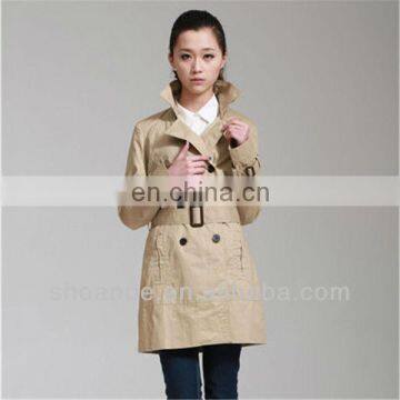 Ladies cotton wind jackets with belt