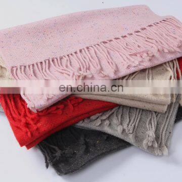 inner mongolia factory wholesale stock 2017 autumn winter warm men women long tassel plain weave solid color wool scarf