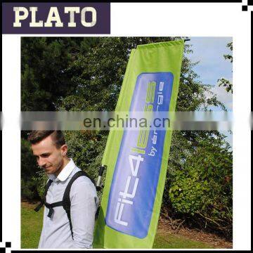 Outdoor promotion customs backpack flag ,walking Banners for advertising,FIT4less printed rectangle backpack flag