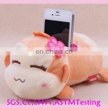 OEM lovely plush monkey mobile phone holder