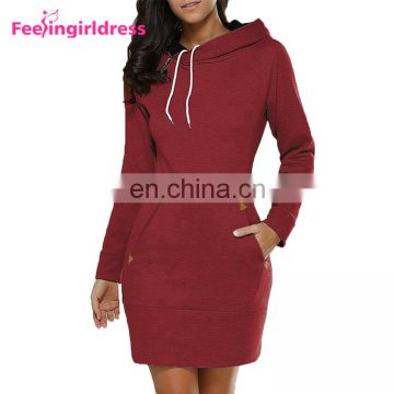 Custom Fashion Autumn And Winter Long Sleeve Sweater Dress Snowboard Hoodie