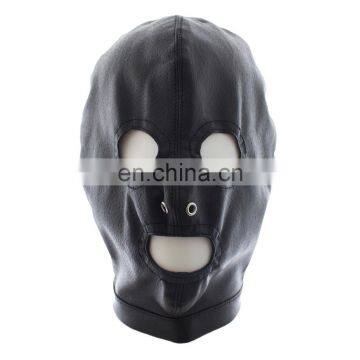 Sex Bondage Hood, Pigskin Face Mask With Open Eyes And Mouth Sexy Adult Novelty Product