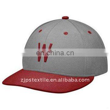 Grey Cotton Baseball Cap With Embroidery