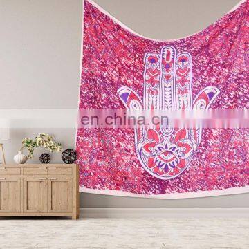 Indian Wall Hanging Hippie Hamsa Fatima Tapestry Bohemian Bedspread Dorm Decor 95"X85" Inch