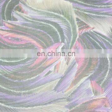 Printed 100% Silk Crepe Georgette With Colorful Feathers photo-2